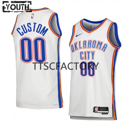 Camiseta Niños NBA Oklahoma City Thunder Personalizadas Nike 2022-23 Association Edition Blanco Swingman